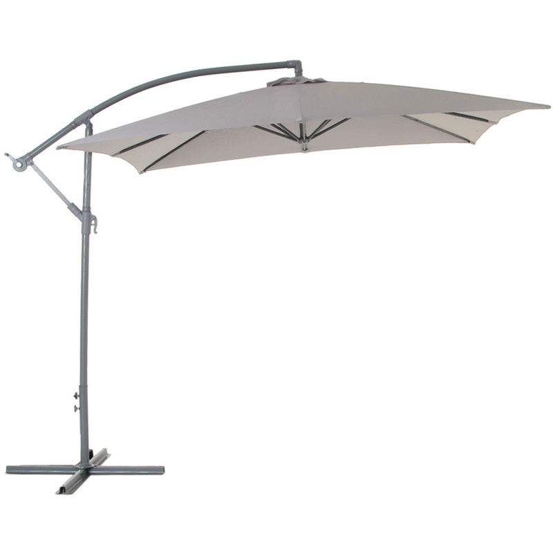 Parasol déporté carré Hawaï 2,50 x 2,50 m Gris - HESPERIDE Parasol déporté carré Hawaï 2,50 x 2,50 m Gris - HESPERIDE