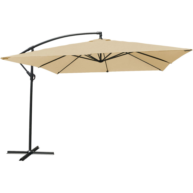 Parasol déporté MOLOKAI carré 2,7x2,7m beige - HAPPY GARDEN
