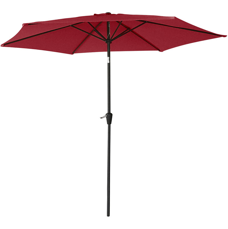 Parasol droit HAPUNA rond 2,70m de diamètre rouge - HAPPY GARDEN