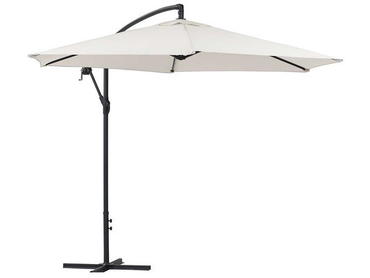 Parasol jardin déporté Alu Ilios - Rond - Ø 3 m - Ecru