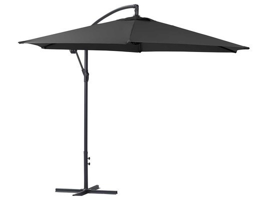 Parasol jardin déporté Alu Ilios - Rond - Ø 3 m - Noir