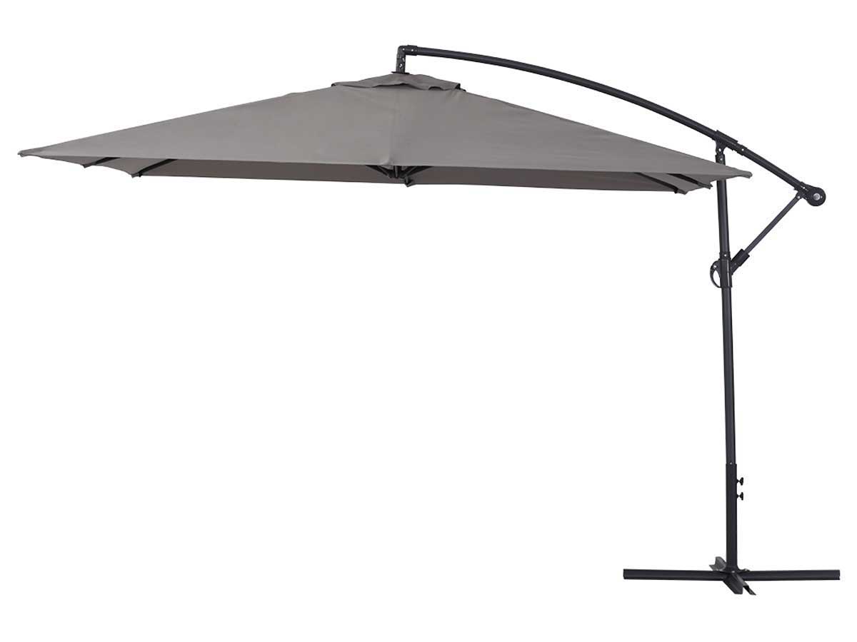Parasol jardin déporté Alu Ilios 3 - Carré - 3 x3 m - Gris