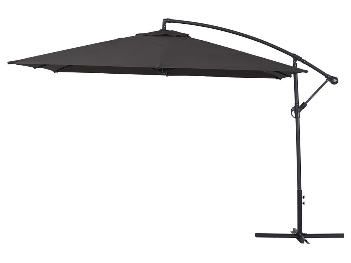 Parasol jardin déporté Alu Ilios 3 - Carré - 3 x3 m - Noir
