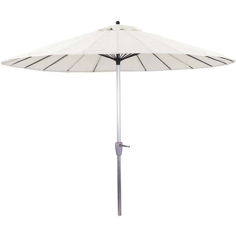 Parasol jardin droit Alu "Lili"- Style Japonais - Ø2.7m - Ecru - HABITAT ET JARDIN