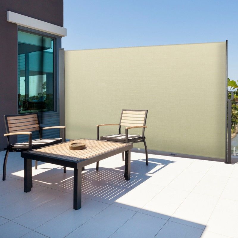 Paravent extérieur rétractable 300x180cm écru store vertical - PROBACHE