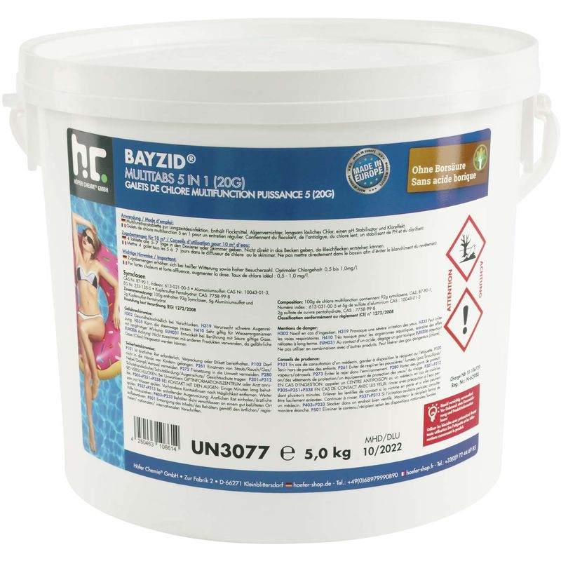 Bayzid® Pastilles de chlore multifonction (20g) 1x5kg - HöFER CHEMIE