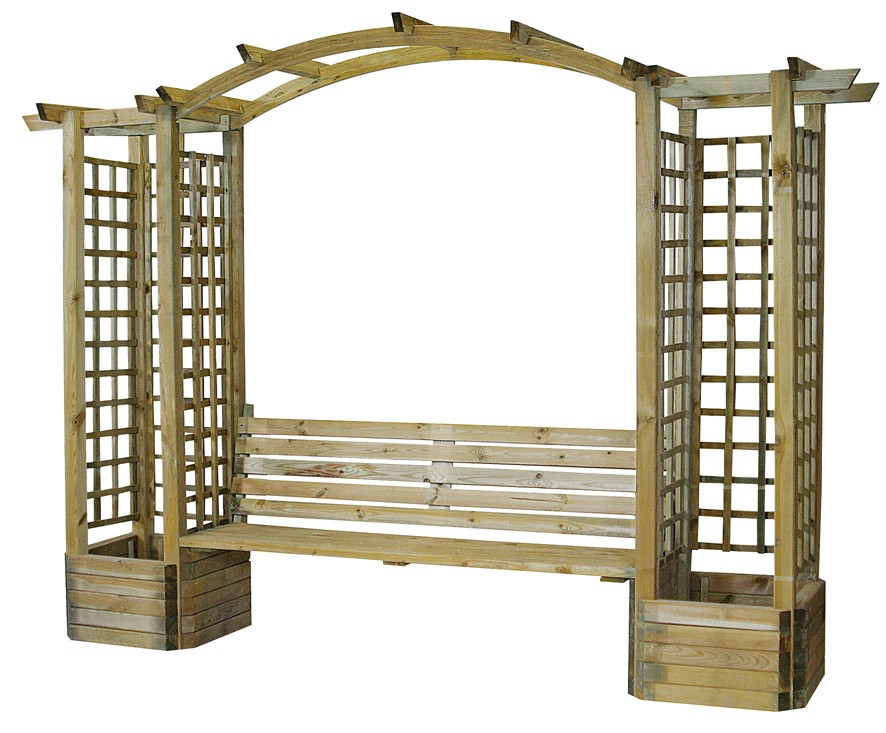 Pergola en arc en bois traité, Lavande