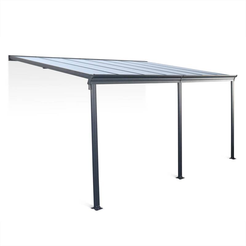 Pergola murale en aluminium et polycarbonate, Avenio 3x4m - ALICE'S GARDEN