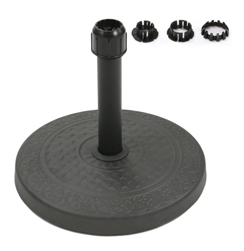 Pied de parasol 13kg en ciment noir - L 40 x l 40 x H 27 - MA MAISON MES TENDANCES