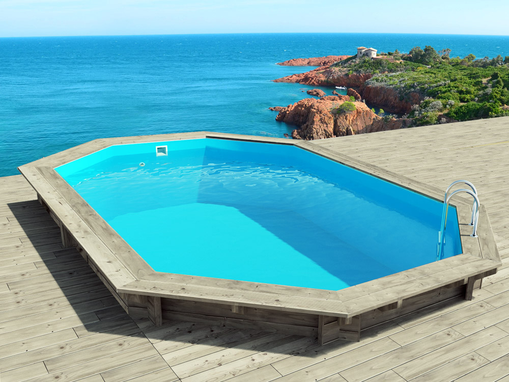 Piscine bois Cancun - 6.53 x 4.41 x 1.45 m