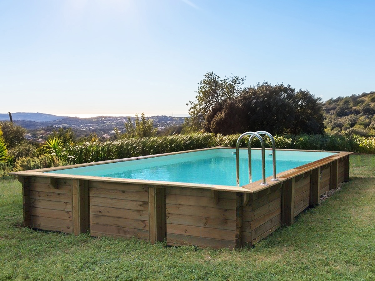 Piscine bois en kit rectangle Kolanta - 10.20 x 5.20 x 1.44 m