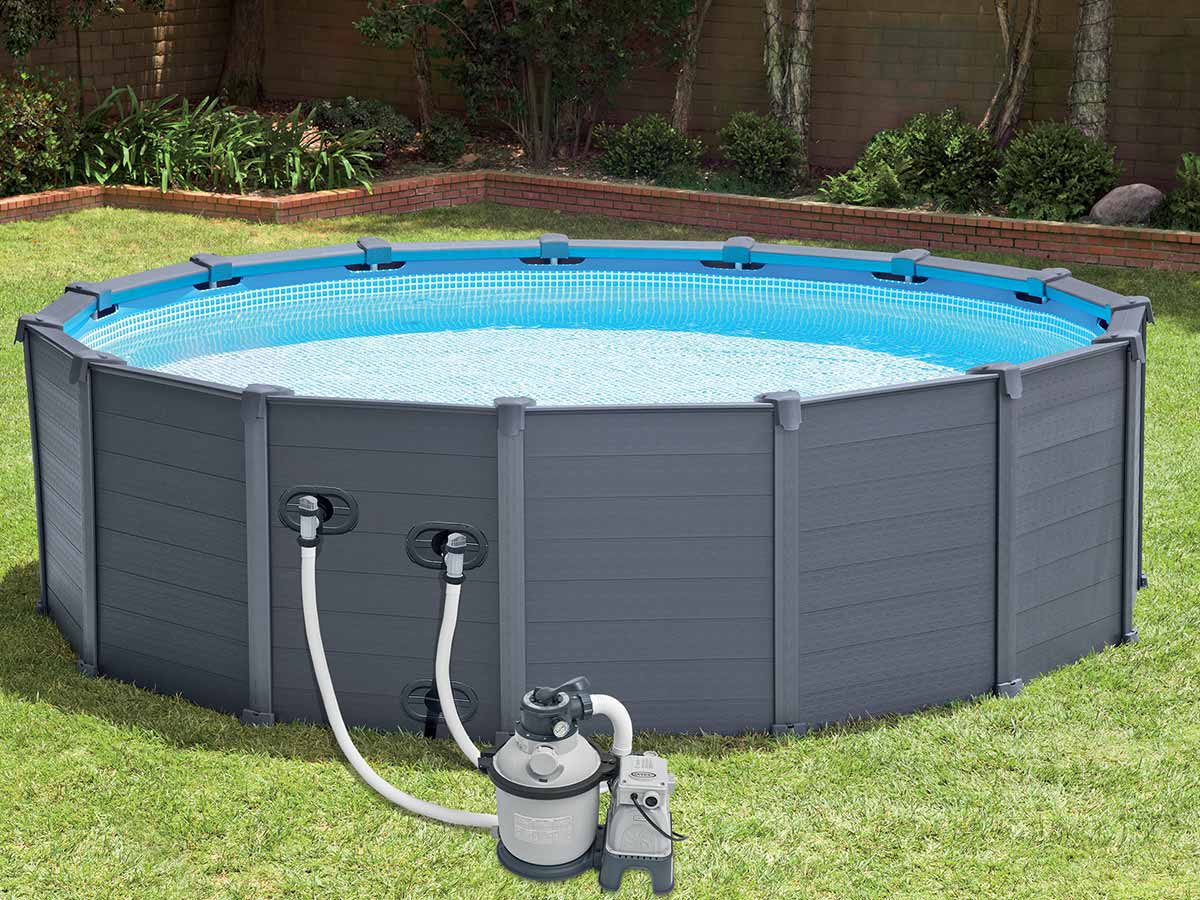Piscine tubulaire Graphite 4,78 x 1,24 m - Intex