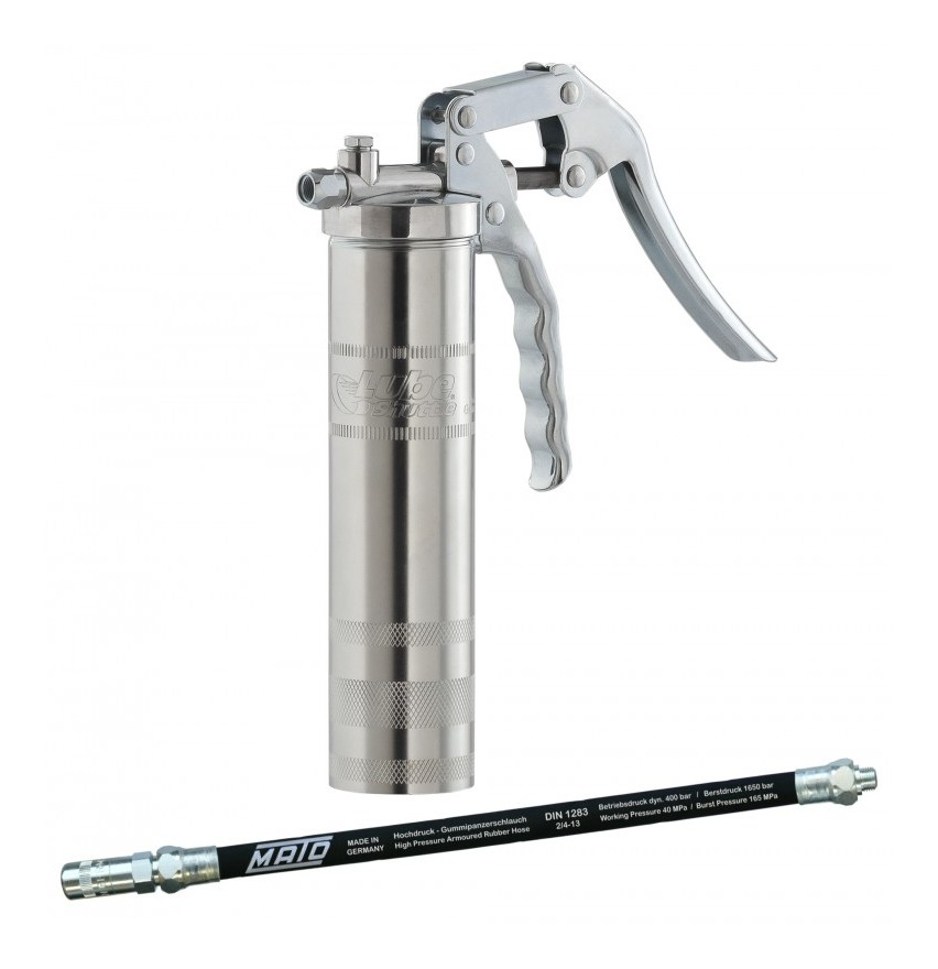PISTOLET À GRAISSE LUBE SHUTTLE AVEC FLEXIBLE HP CAOUTCHOUC MATO - RENSON