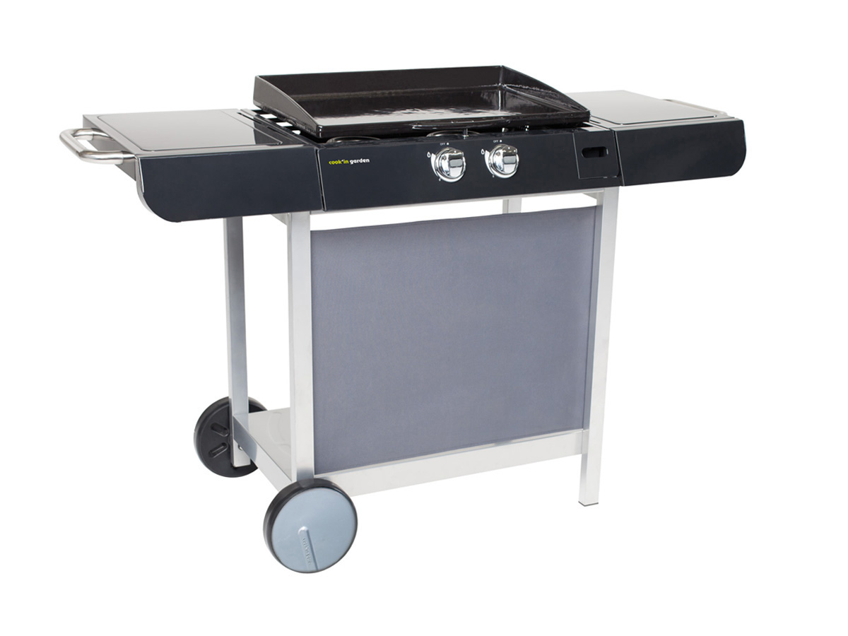 Plancha à gaz sur chariot Finesta 63 - 2 brûleurs - 7 kw