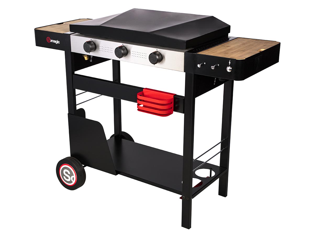 Plancha gaz sur chariot 3 brûleurs Solia 350 - Somagic