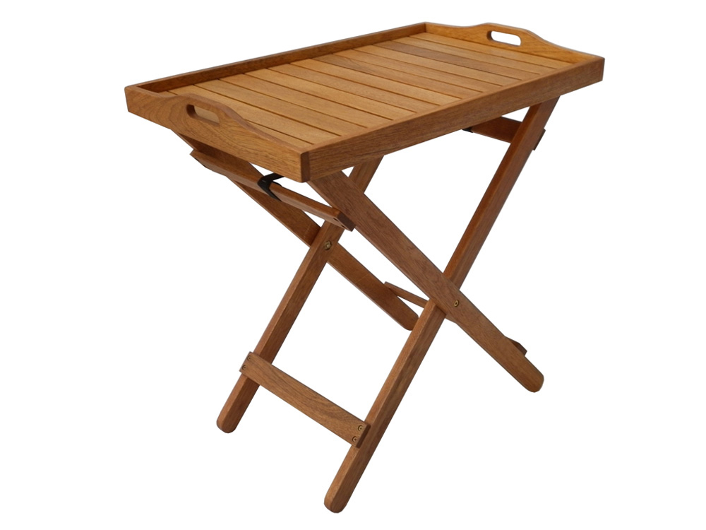 Desserte en bois exotique Calcutta - Maple - Marron clair - Plateau de service