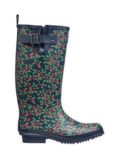 Plum floral rubber boots size 8/42 - PEREL
