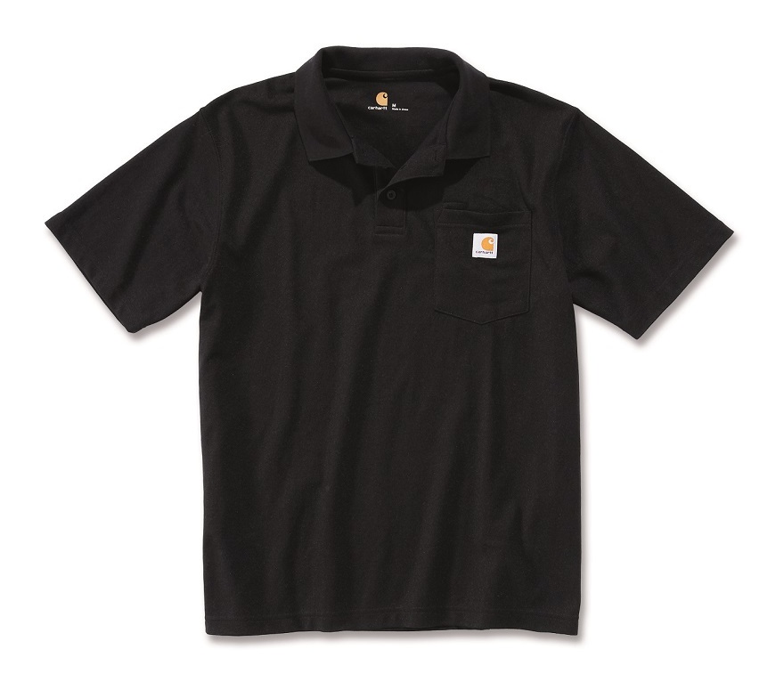 Polo manches courtes maille piquée poche poitrine noir M CARHARTT S1K570BLKM