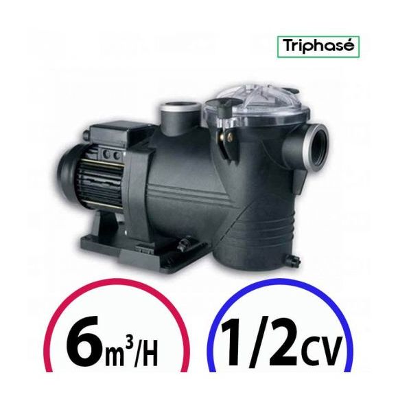 Pompe piscine - Discovery 1/2CV Tri 6m³/H - AstralPool