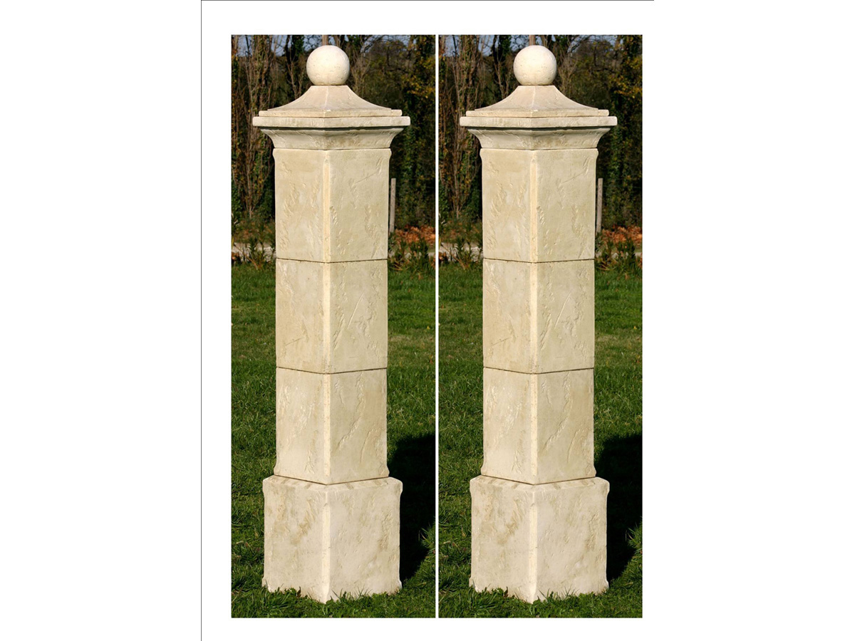 Lot de 2 piliers de portail Provençal - 41 x 41 x 50 cm