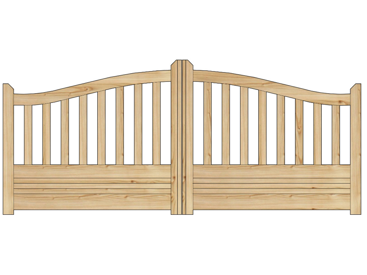 Portail jardin bois Gand - 3 x 1.30 x 1.10 m