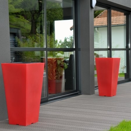 Pot de fleur carré haut bicolore 80 cm Stark S