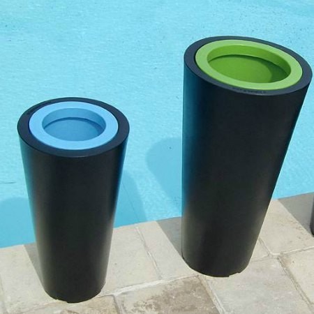 Pot de fleur conique bicolore Up S avec réserve d'eau