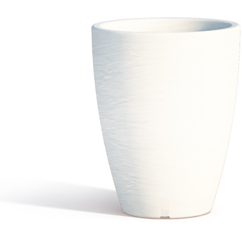 Pot de Fleurs avec Sous-Pot Aloe Rond Blanc H38 Ø 30Cm - TKM Pot de Fleurs avec Sous-Pot Aloe Rond Blanc H38 Ø 30Cm - TKM