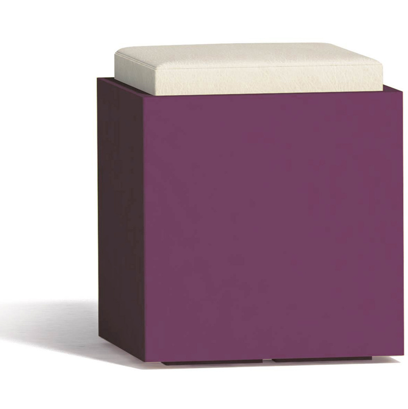 Pouf Square en résine Carrè 40X40CM Violet - TKM Pouf Square en résine Carrè 40X40CM Violet - TKM
