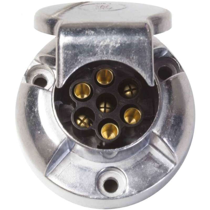 Prise remorque métal femelle 7 plots 12v - P. OUTILLAGE