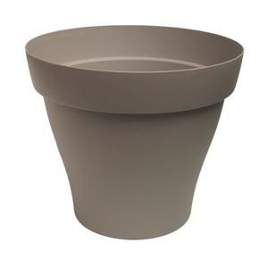 ROMEO Pot rond pré-percé 50cm - Contenance 41l - Taupe
