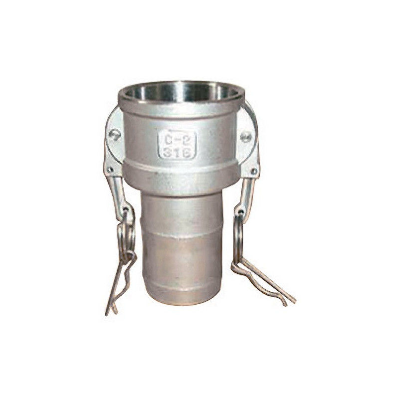 Raccord Camlock femelle - embout cannelé en inox - Type C - Femelle camlock 3'' - embout cannelé 75mm - MULTITANKS