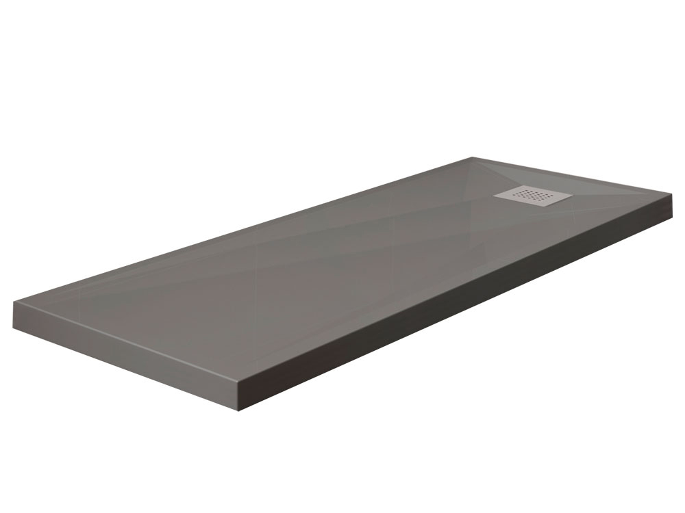 Receveur rectangulaire Kinecompact - Gris mat - 140 x 70 cm