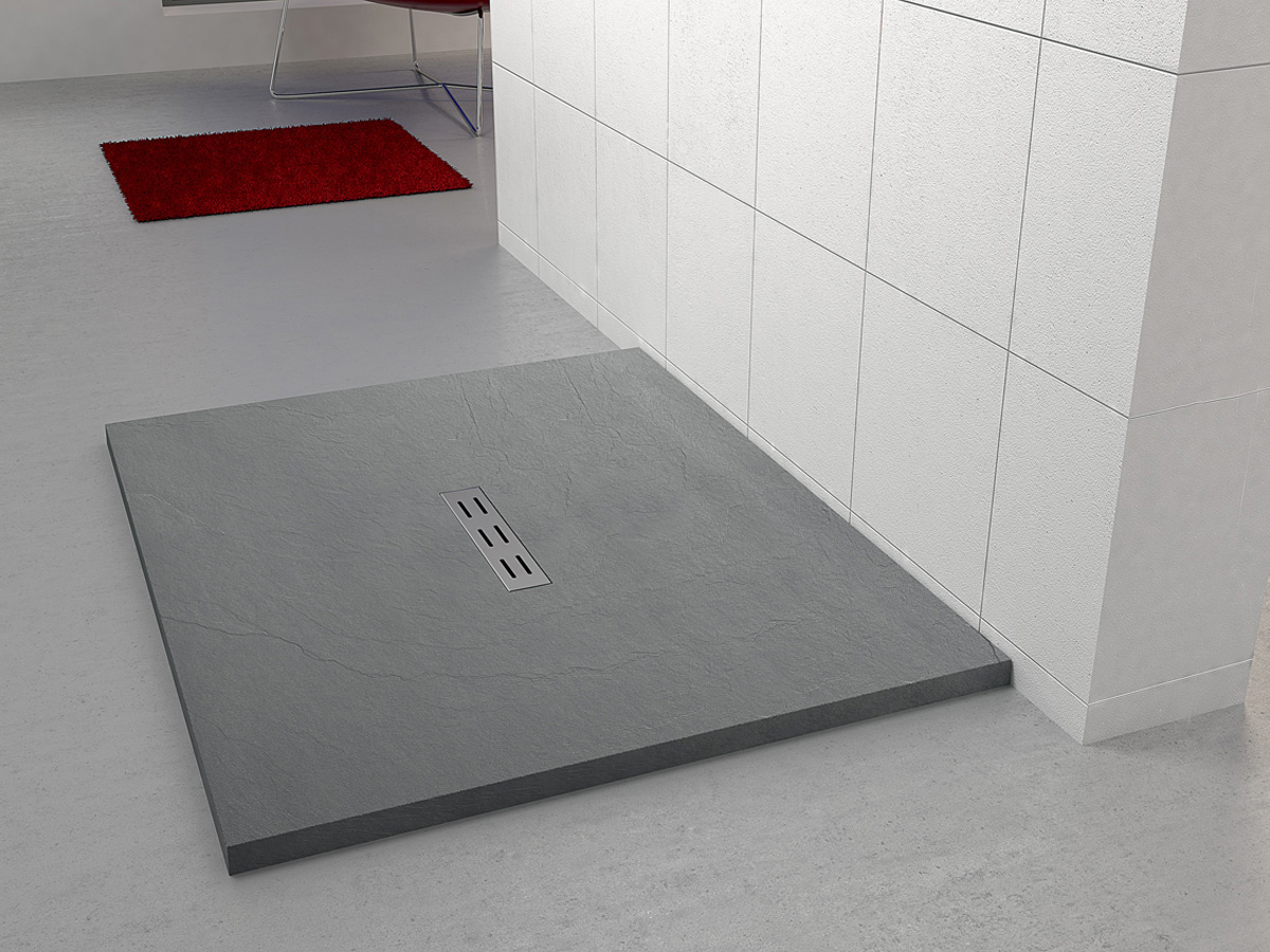 Receveur Kinestone - Anthracite aspect ardoise - 120 x 80 cm