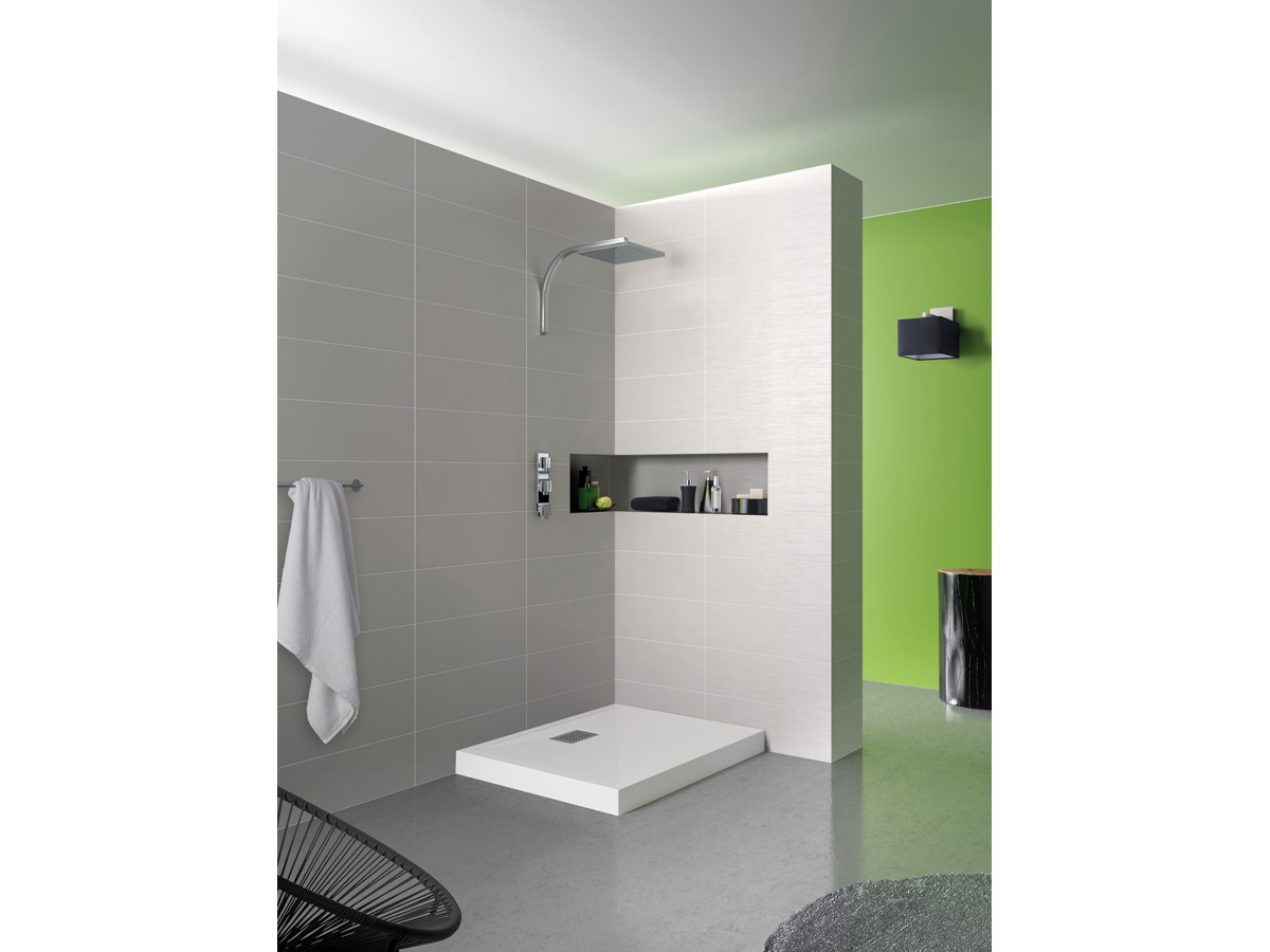 Receveur carré Kinecompact - Blanc - 90 x 90 cm