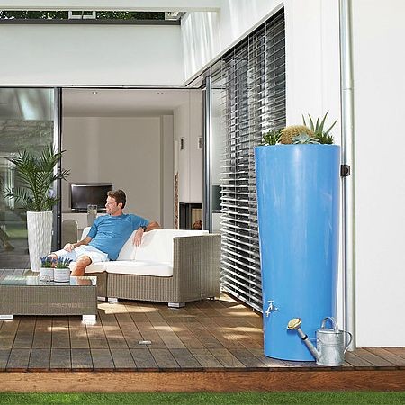 Récupérateur d'eau 350L et bac à plante - lavande
