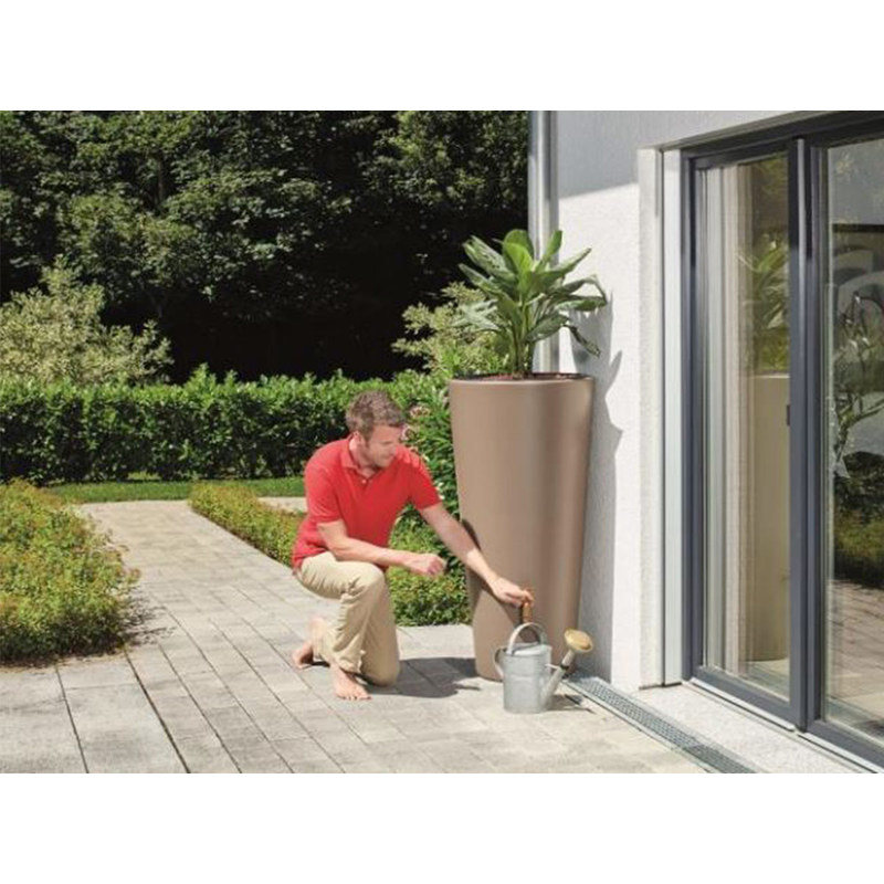 Récupérateur d'eau de pluie pot 2 en 1 220 L Taupe - GARANTIA