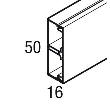 REHAU - Goulotte avec cloison 2m 50x16 Axis - 17328151100