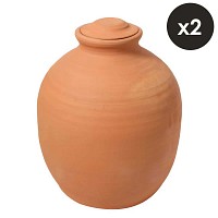 Lot de 2 ollas pot en terre cuite à enterrer - 10 litres