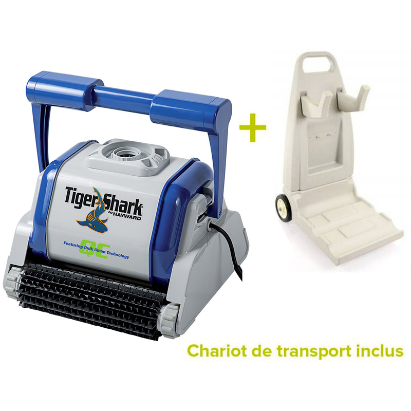 Robot de piscine TigerShark QC brosses picots avec chariot - Hayward