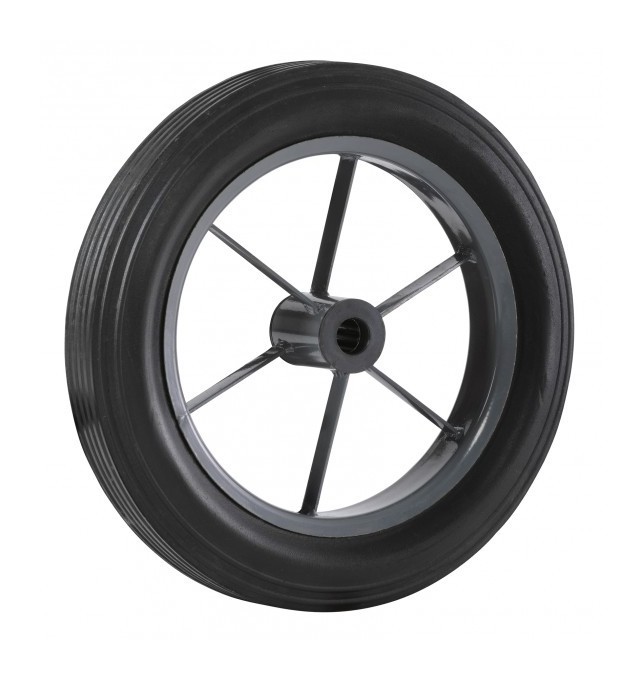 Roue caoutchouc plein, corps acier Ø 400 axe acier 25x76 - 2GT Roue caoutchouc plein, corps acier Ø 400 axe acier 25x76 - 2GT