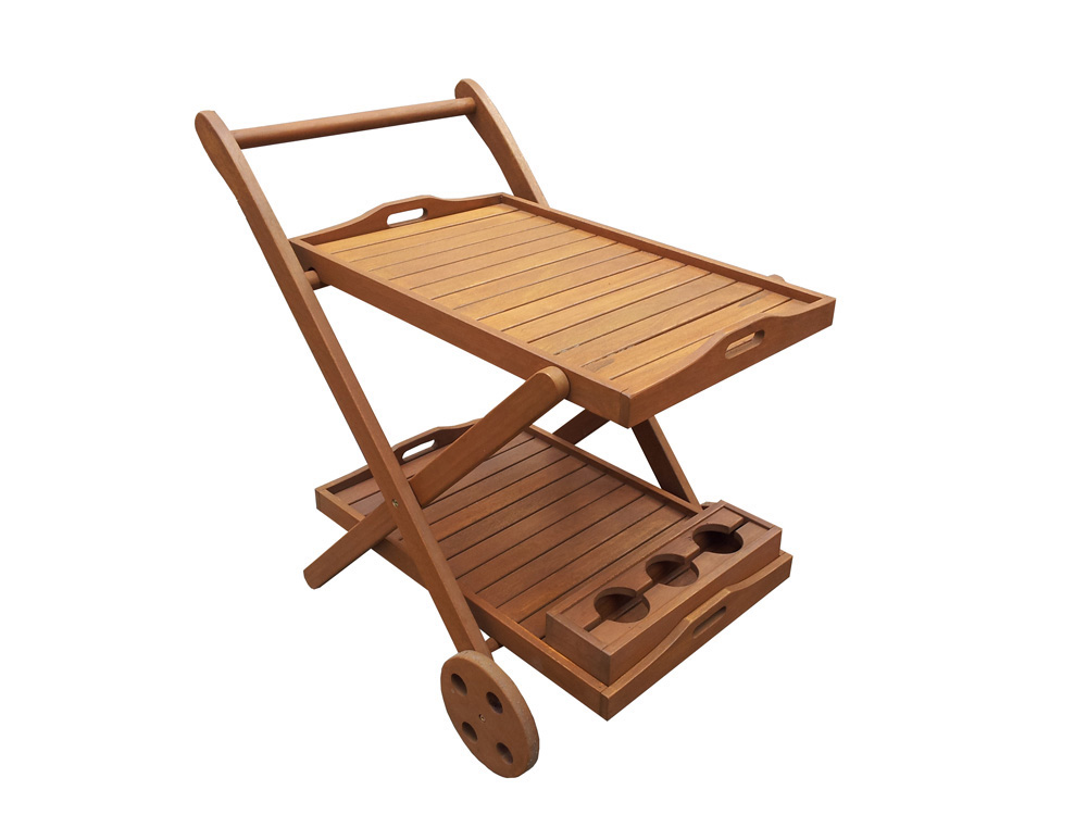 Desserte en bois exotique Manille - Maple - Marron clair - Chariot de service