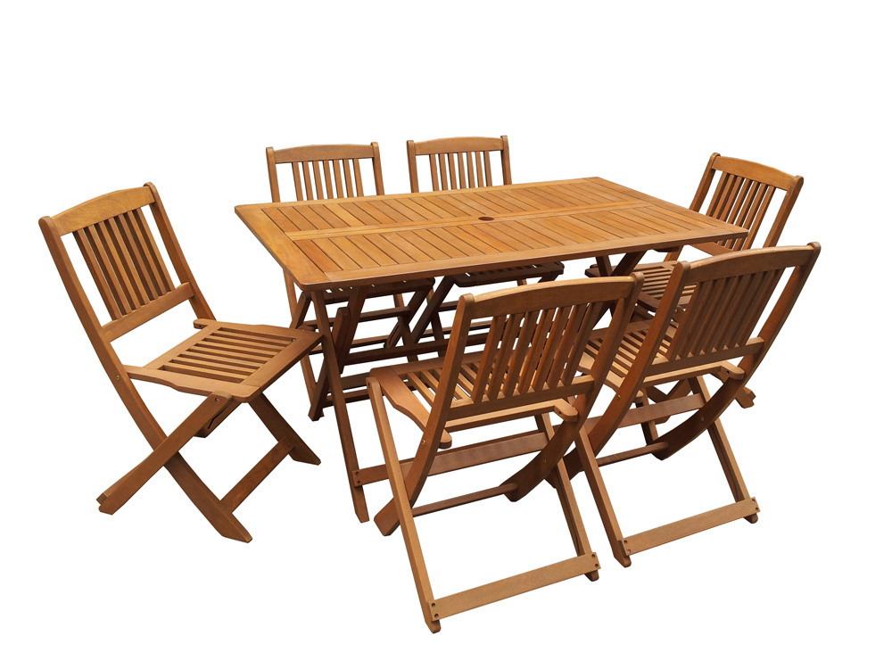 Salon de jardin bois exotique Hongkong - Maple - Marron clair