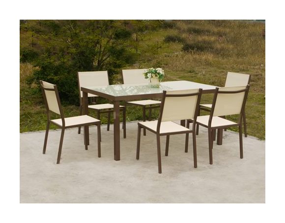Salon de jardin haut - SANTIAGO - 6 couverts - CHALET & JARDIN