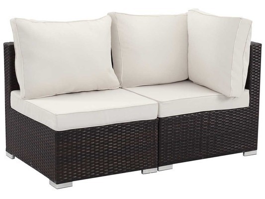 Salon jardin méridienne 2 pcs Ibiza - Buffalo - Marron