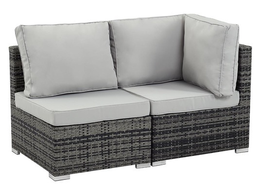 Salon jardin méridienne 2 pcs Ibiza - Florida - Gris