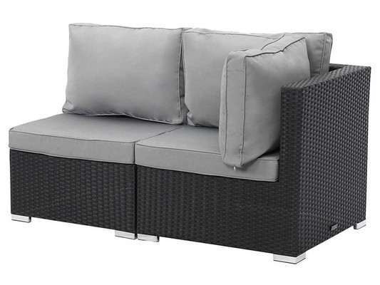 Salon jardin méridienne 2 pcs Ibiza - Atlanta - Noir