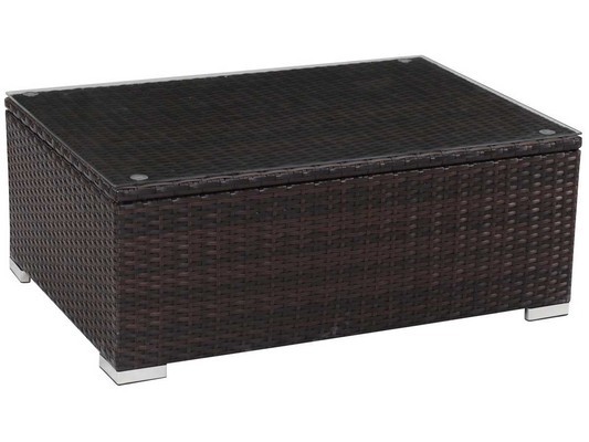 Table basse avec coffre en résine tressée Ibiza Luxe - Buffalo - Marron
