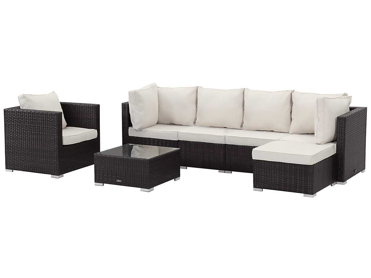Salon de jardin modulable en résine tressée Boston Luxe - Buffalo - Marron