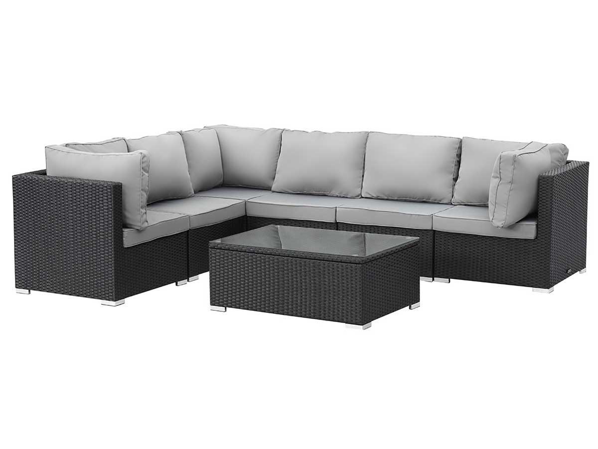 Salon de jardin modulable en résine tressée Auckland Luxe - Atlanta - Noir